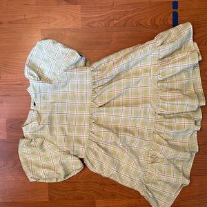 Green plaid dress